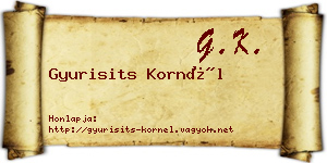 Gyurisits Kornél névjegykártya